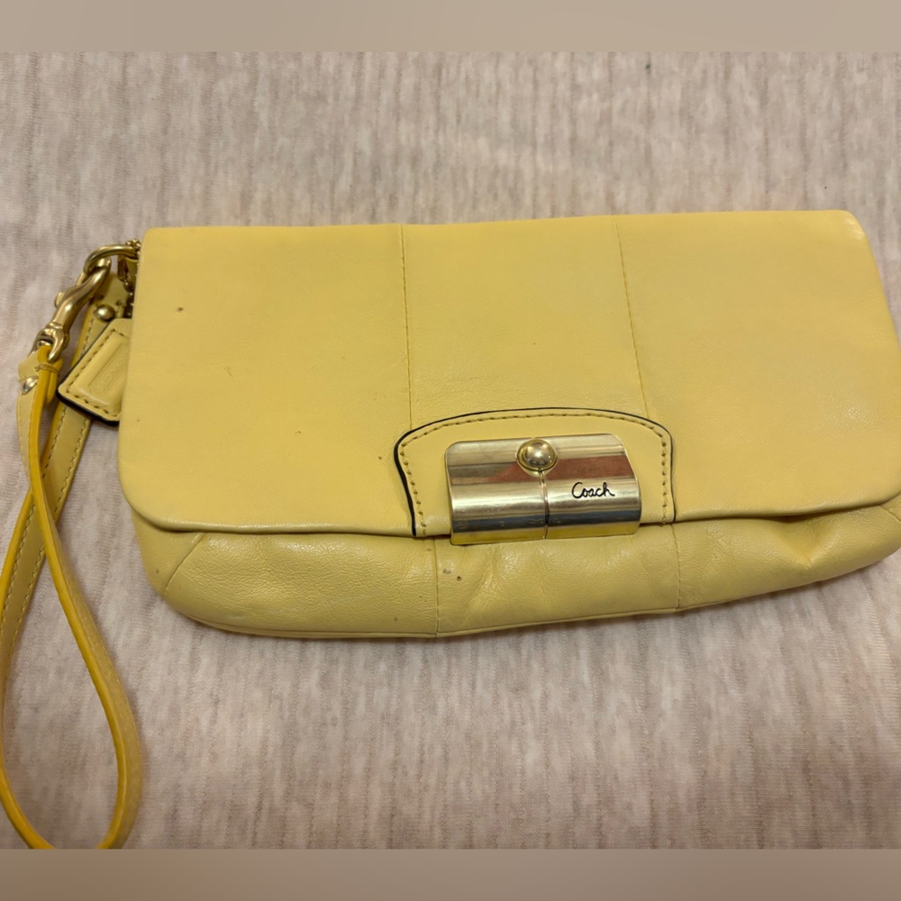 Coach Kristin yellow wristlet
